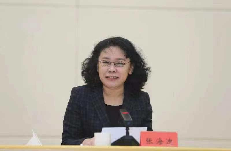 圖為中國殘聯(lián)主席張海迪講話